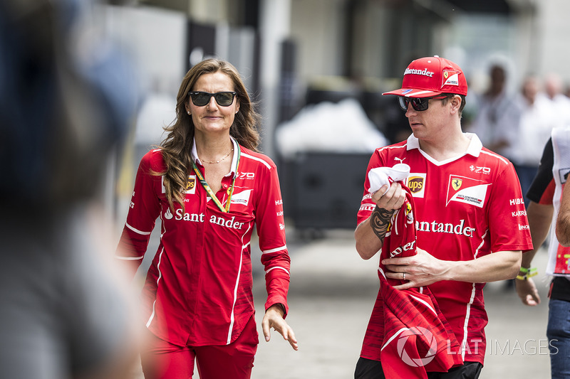 Stefania Bocchi, Ferrari Press Officer  and Kimi Raikkonen, Ferrari