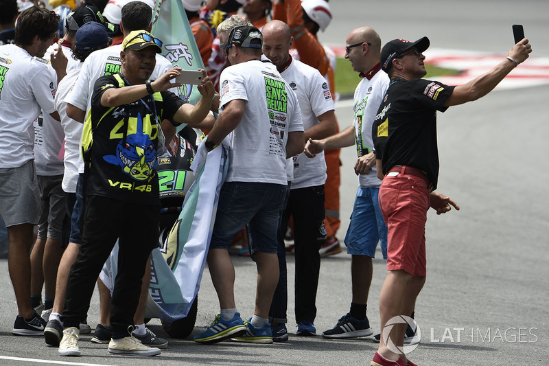 Spectators on the track