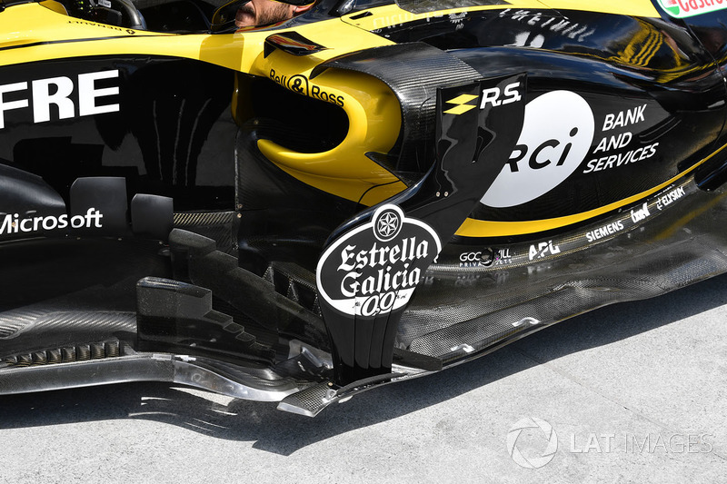 Vue détaillée d'un déflecteur de la Renault Sport F1 Team R.S. 18