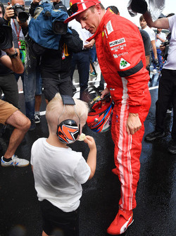 Kimi Raikkonen, Ferrari with son Robin Raikkonen, in parc ferme