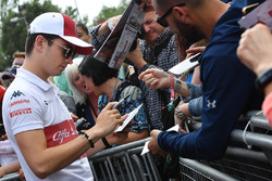 Charles Leclerc, Sauber signs autographs for the fans