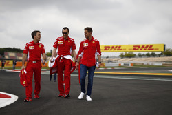 Sebastian Vettel, Ferrari walks the track with Riccardo Adami, Ferrari Race Engineer