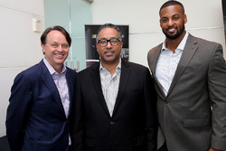 Brent Dewar, NASCAR president Max Siegel, CEO of Rev Racing and Jusan Hamilton, NASCAR Racing Operations at the NASCAR Drive for Diversity Combine at NASCAR headquarters