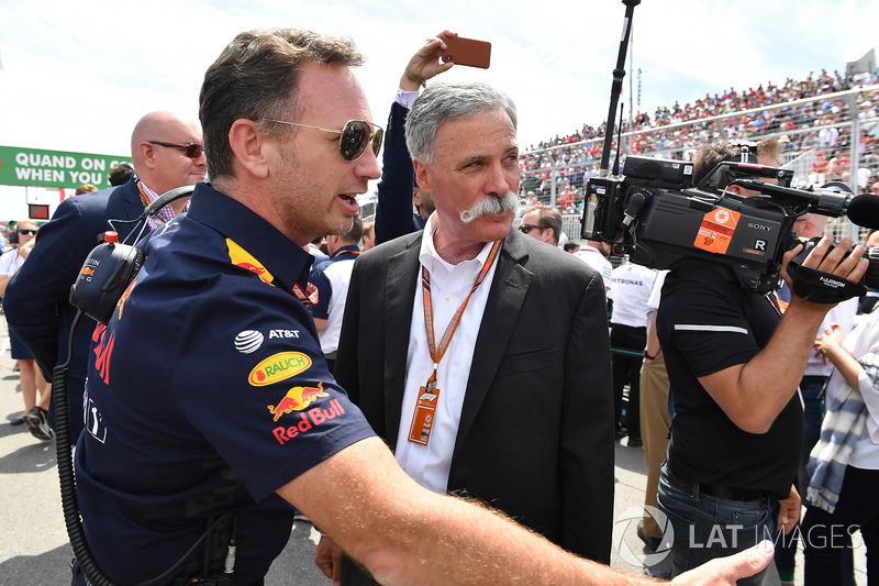 Christian Horner, Red Bull Racing Team Principal and Chase Carey, Chief Executive Officer and Execut