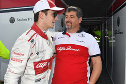 Charles Leclerc, Sauber fête son résultat avec son équipe