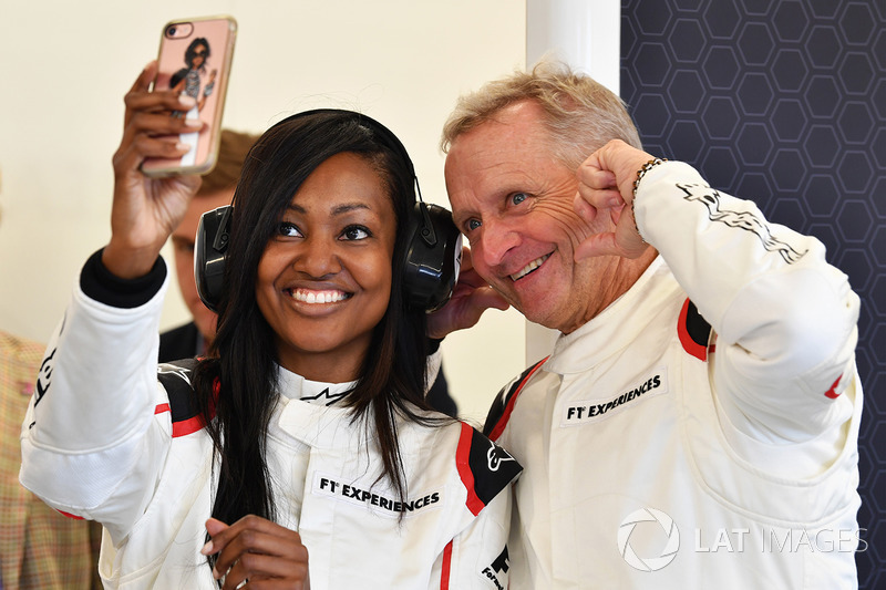 F1 Experiences 2-Seater passenger Nichole Galicia, Actress and F1 Experiences 2-Seater passenger Kev