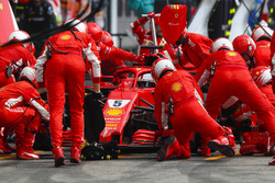 Sebastian Vettel, Ferrari SF71H, makes a