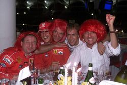 Jean Todt, Michael Schumacher, Rubens Barrichello,  Luca Badoer, Luca di Montezemolo, Ferrari, celebrate the Ferrari world championship