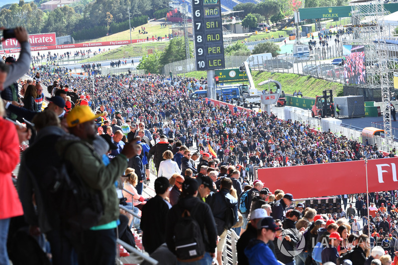 Fans invade the track