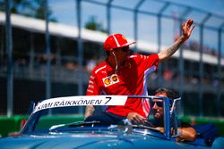 Kimi Raikkonen, Ferrari, on the drivers' parade