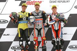 Podium: race winner Jonas Folger, Dynavolt IntactGP, second place Alex Rins, Paginas Amarillas HP 40, third place Sam Lowes, Federal Oil Gresini Moto2