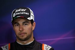 Sergio Perez, Sahara Force India F1, lors de la conférence de presse FIA