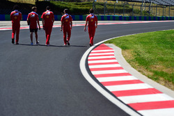 Sebastian Vettel, Ferrari walks the circuit with the team