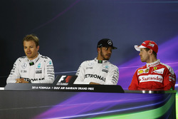 Lewis Hamilton, Nico Rosberg und Sebastian Vettel