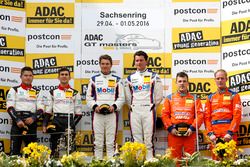 Podium: second place #29 Montaplast by Land-Motorsport, Audi R8 LMS: Connor De Phillippi, Christopher Mies; Winner #1 AMG - Team Zakspeed Mercedes-AMG GT3: Luca Ludwig, Sebastian Asch; third place #25 kfzteile24 - APR Motorsport, Audi R8 LMS: Daniel Dobitsch, Edward Sandström