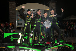 Overall winners Johannes van Overbeek, Scott Sharp, Ed Brown, Pipo Derani, ESM Racing