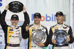 Overall podium: third place Joao Barbosa, Christian Fittipaldi, Filipe Albuquerque, Action Express 