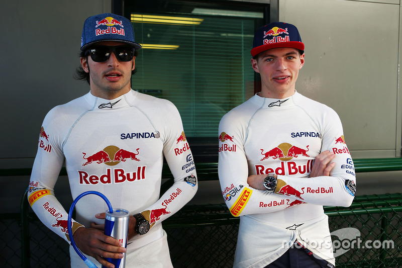 Carlos Sainz Jr., Scuderia Toro Rosso and Max Verstappen, Scuderia Toro Rosso