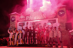 Podium: winners Ricky Taylor, Jordan Taylor, Alex Lynn, Wayne Taylor Racing, second place Joao Barbo