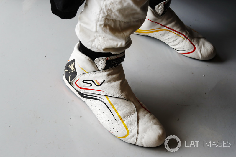 The boots of Stoffel Vandoorne, McLaren