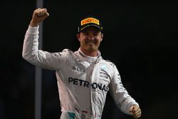 Podium: second place Nico Rosberg, Mercedes AMG F1