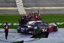 Kurt Busch, Stewart-Haas Racing Ford, celebrates after winning the Daytona 500
