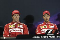 Kimi Raikkonen, Ferrari and race winner Sebastian Vettel, Ferrari in the Press Conference