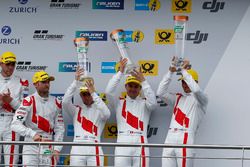 Podium: third place #9 Audi Sport Team WRT, Audi R8 LMS: Nico Müller, Marcel Fässler, Robin Frijns,
