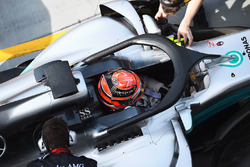 George Russell, Mercedes-Benz F1 W08 with halo