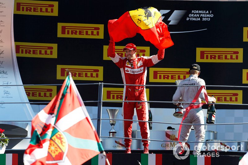 Podium: second place Sebastian Vettel, Ferrari