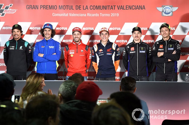 Franco Morbidelli, Petronas Yamaha SRT, Alex Rins, Team Suzuki MotoGP, Andrea Dovizioso, Ducati Team, Marc Marquez, Repsol Honda Team, Maverick Vinales, Yamaha Factory Racing, Valentino Rossi, Yamaha Factory Racing