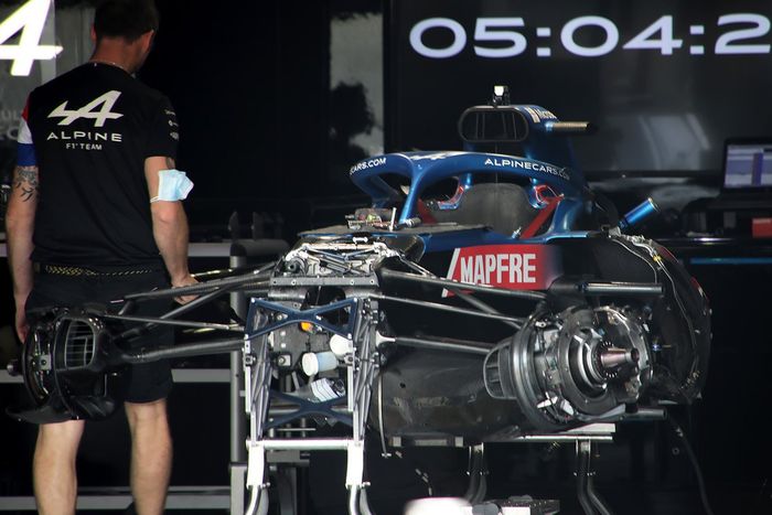 Detalle delantero del Alpine A521