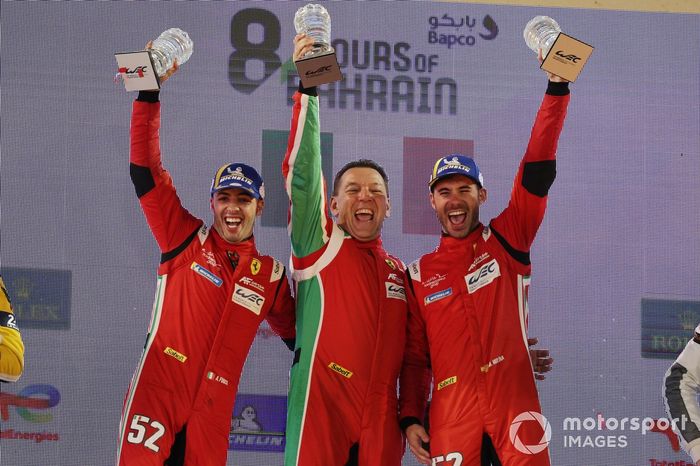 Podio GTE Pro: Ganadores #52 AF Corse Ferrari 488 GTE EVO GTE-PRO: Miguel Molina, Antonio Fuoco 