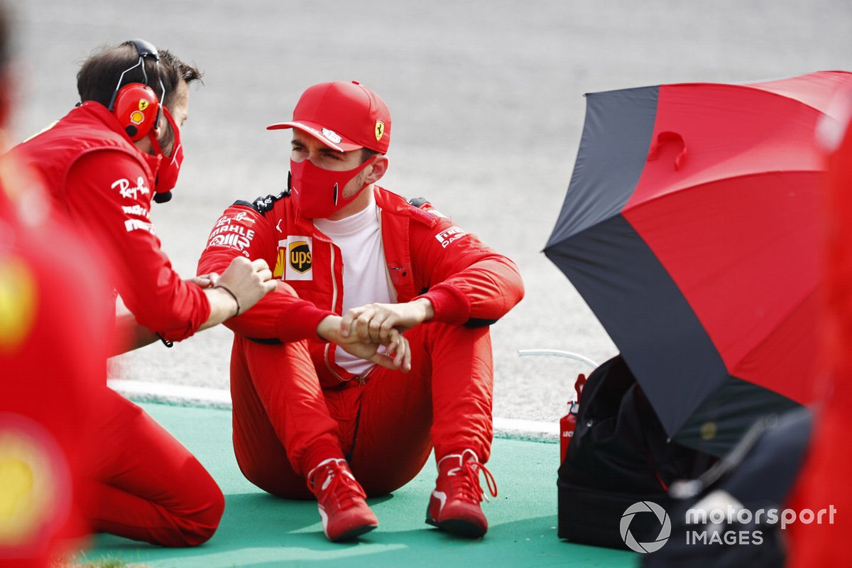 Charles Leclerc, Ferrari, sulla griglia