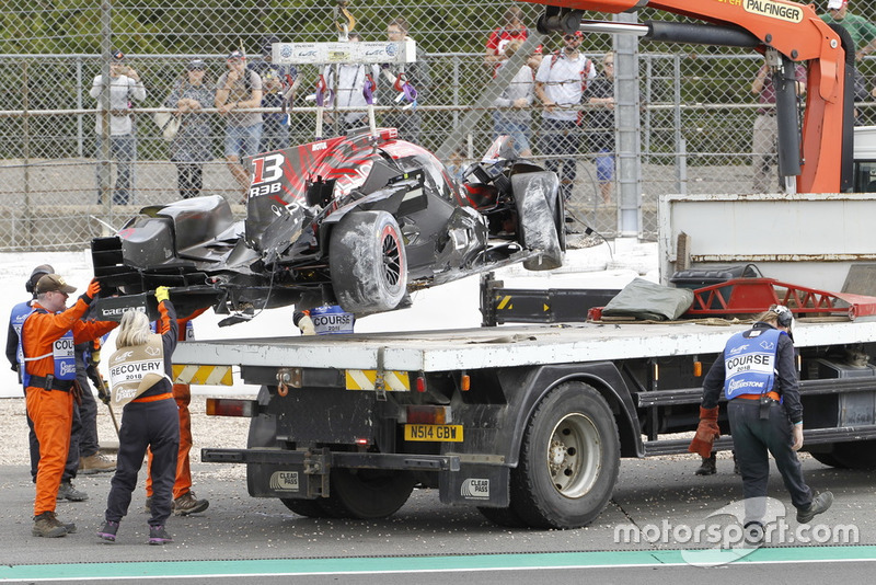 La voiture #1 Rebellion Racing Rebellion R-13: Andre Lotterer, Neel Jani, Bruno Senna après son crash