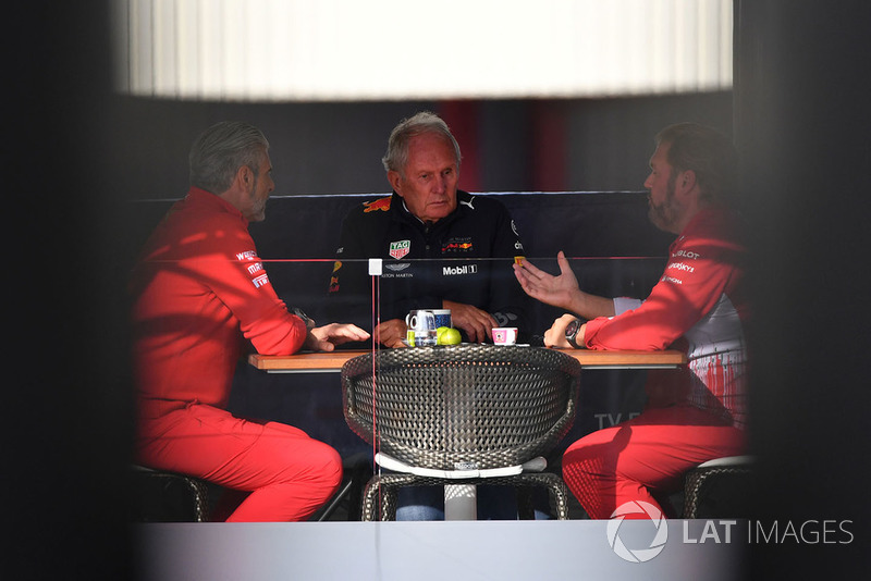 Maurizio Arrivabene, Ferrari, Dr Helmut Marko, Red Bull Motorsport, Christian Horner, Red Bull Racing és Gino Rosato, Ferrari