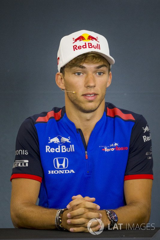 Pierre Gasly, Scuderia Toro Rosso Toro Rosso in the Press Conference