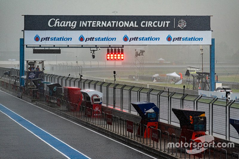 Lluvia en el circuito de Buriram