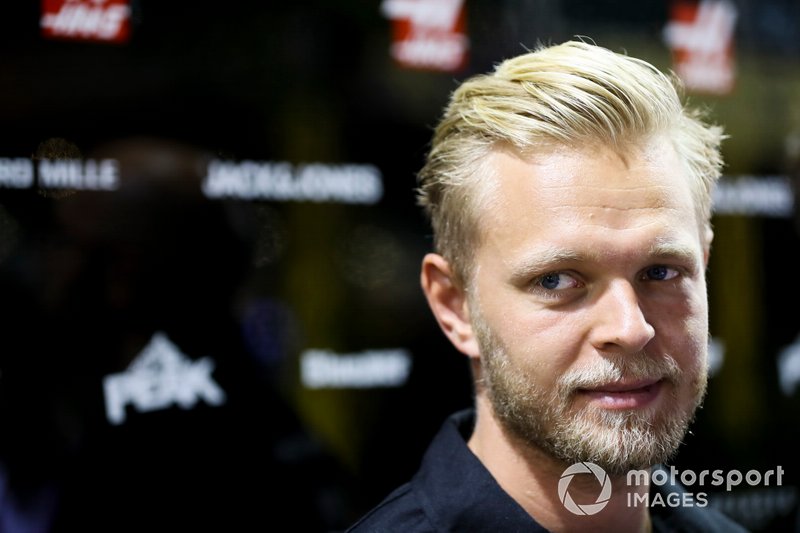 Kevin Magnussen, Haas F1 Team speaks to the media