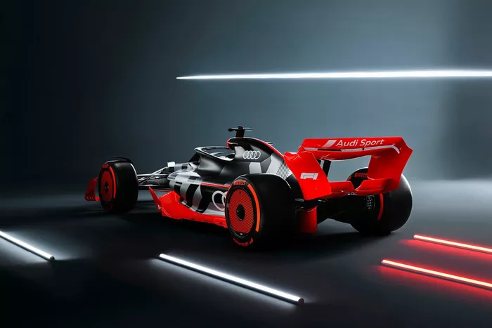 La monoplace de présentation de l'annonce Audi F1