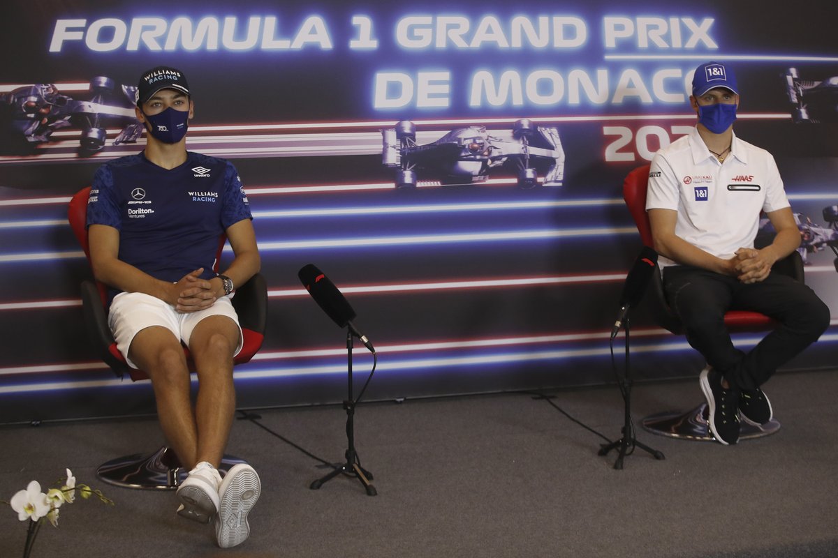 George Russell, Williams, y Mick Schumacher, Haas F1