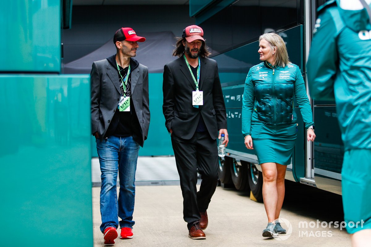 Actor Keanu Reeves visits the Paddock