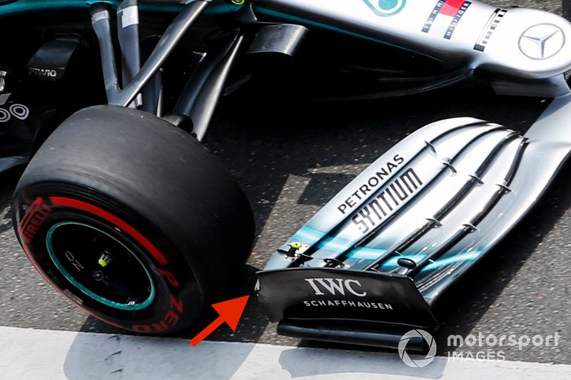 Mercedes AMG F1 W10 detalle del alerón 
