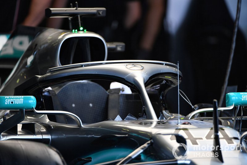 Halo on the Mercedes AMG F1 W10