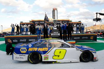 Chase Elliott, Hendrick Motorsports, Chevrolet Camaro NAPA Auto Parts, celebrates after winning the 2020 Nascar Cup Series Championship