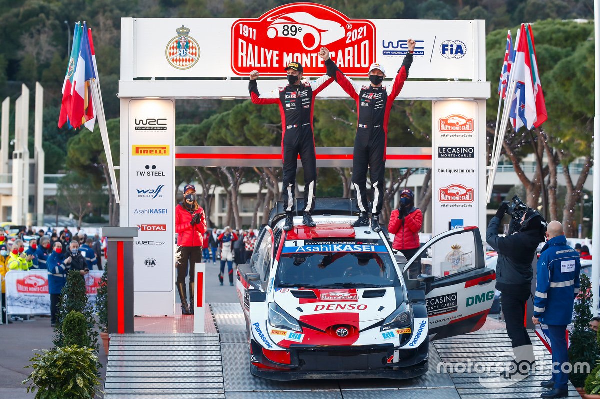 Les vainqueurs Sébastien Ogier, Julien Ingrassia, Toyota Gazoo Racing WRT Toyota Yaris WRC