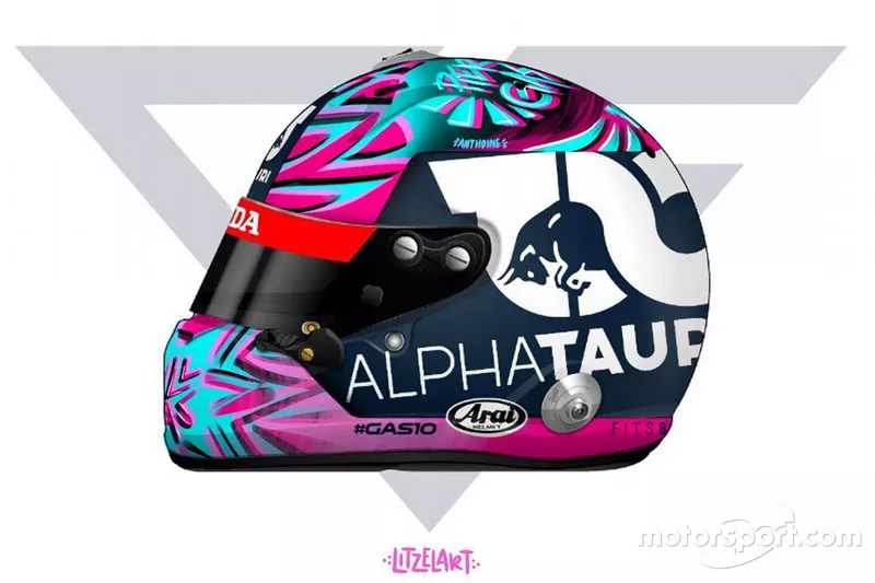 Casco de Pierre Gasly