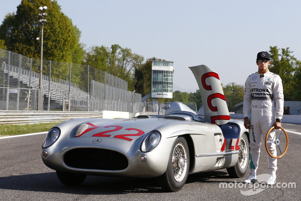 Lewis Hamilton y Sir Stirling Moss en Monza