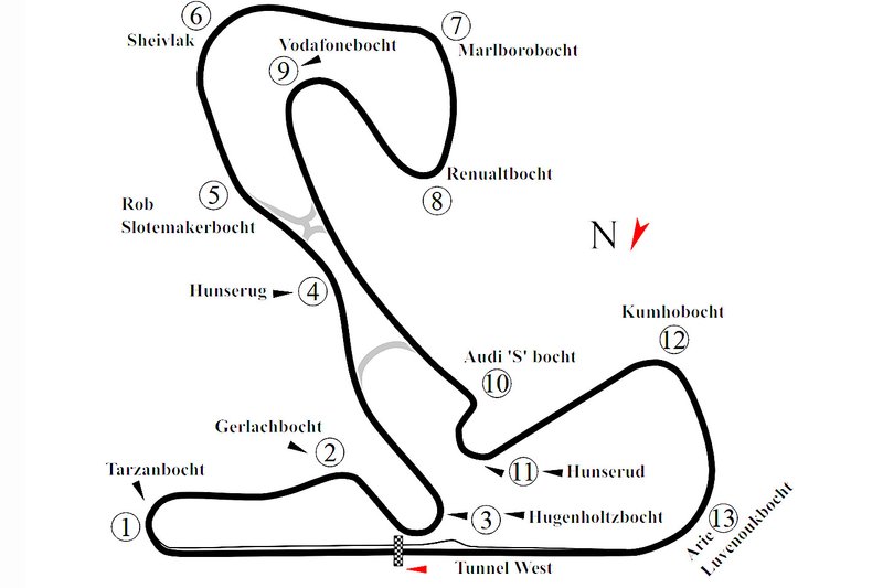 Trazado de la pista de Zandvoort