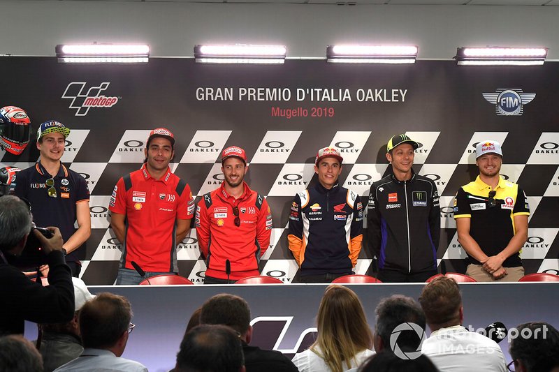 Baldassarri, Danilo Petrucci, Ducati Team, Andrea Dovizioso, Ducati Team, Marc Marquez, Repsol Honda Team, Valentino Rossi, Yamaha Factory Racing, Jack Miller, Pramac Racing